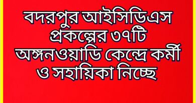 বদরপুর ৩৭টি অঙ্গনওয়াডি কেন্দ্রে কর্মী ও সহায়িকা নিয়োগ, দরখাস্তের আহ্বান