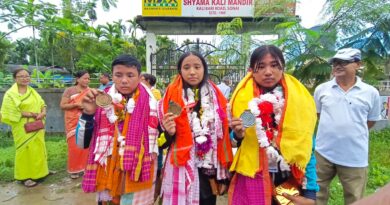 জাতীয় স্তরের থাংতা মার্শাল আর্ট প্রতিযোগিতায় পদক জয়ীদের সংবর্ধনা সোনাইয়ে